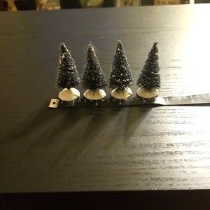 Lemax Collectibles Christmas Village Snow Covered Trees. Set of 4.